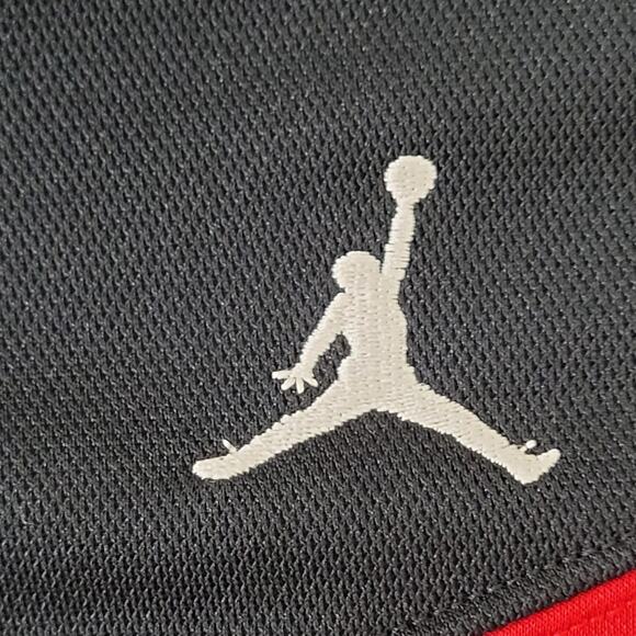 NIKE Jordan Jumpman Track Jacket Large 25x27 Baggy Black Red - Picture 10 of 16